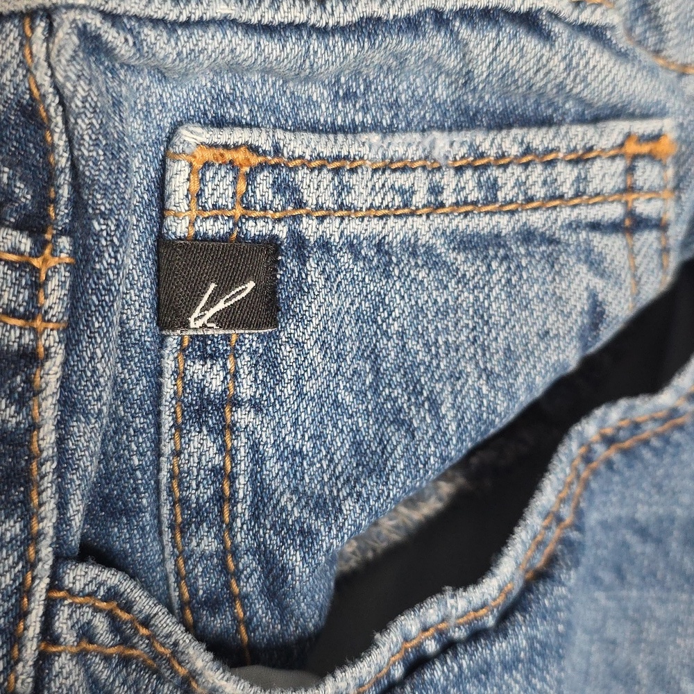 KanCan Bobbie Ultra High Waist Distressed Rigid Denim Jeans Straight Relax 13/30 - Picture 7 of 16